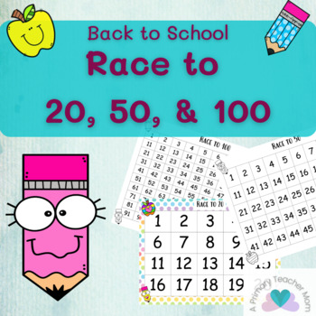 Preview of Number Race to 20, 50, and 100- Back to School Math Center