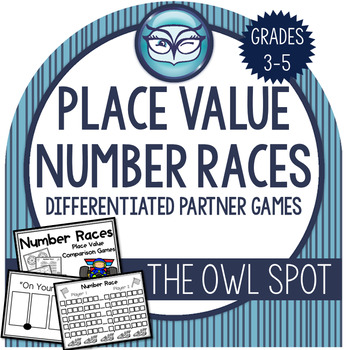 Preview of Place Value Number Races Games - Grades 3-5