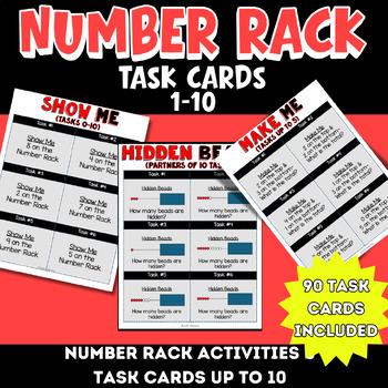 Preview of Number Rack -- Bead Rack -- Rekenrek Rack Task Cards & Activities up to 10