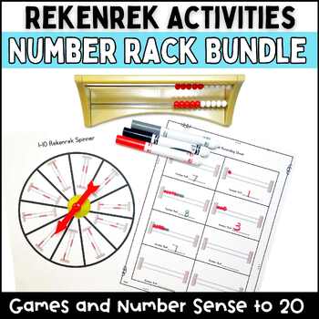 Preview of Number Rack Math Centers - Rekenrek Differentiated Activity Bundle Numbers to 20