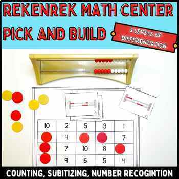 Preview of Number Rack - Rekenrek Counting to 20 Differentiated Center - Pick Build & Cover