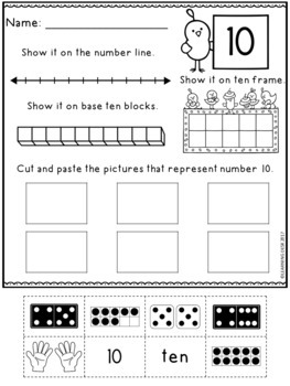 number recognition 1 10 distance learning packet for kindergarten