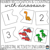 Number Recognition 1-20 Boom Cards and Print - Dinosaurs Themed