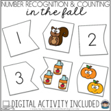 Number Recognition 1-20 Boom Cards and Print - Fall Themed