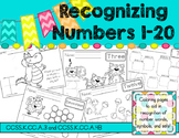 Number Recognition 1-20 Color Pages - Easy, No Prep! Print