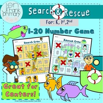 Preview of Number Recognition 1-20, Missing Numbers, Ten Frame Game- Search & Rescue