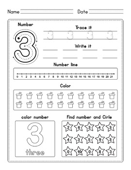 Number Recognition 1-20 Tracing, Writing, Missing, Counting & Dot to ...