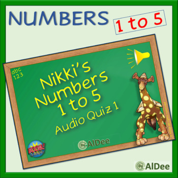 Preview of Number Recognition 1-5 | Boom Cards | Audio Quiz 1 | US English
