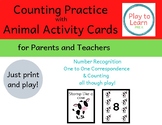 Number Recognition - Animal Activity Cards for parents and