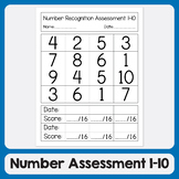 Number Identification & Recognition Assessment 1-10