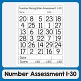 Number Identification & Recognition Assessment 1-30