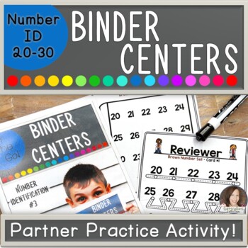 Preview of Number Recognition Binder Centers | Identifying Numbers 20-30 | Number ID 20-30