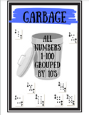 Number Recognition Card Game Garbage with Numbers 1-10, co