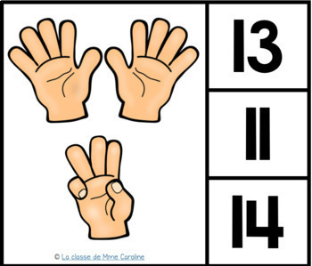 Number Recognition: Clip Cards (11-20) / Représenter les nombres