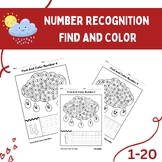 Number Recognition: Find and Color 1-20