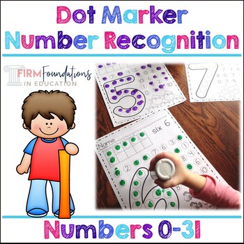 Preview of Number Recognition Practice Activity - Dot Markers- 0-31