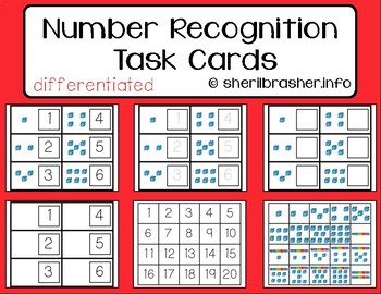 Preview of Number Recognition Task Cards