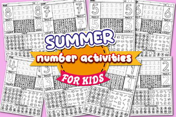 End of Year, Summer activities Number Recognition 1-20, Writing