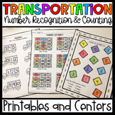 Number Recognition and Counting-Transportation Math Printables