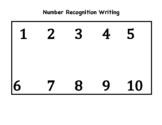 Number Recognition template Pre-Kindergarten and Kindergar