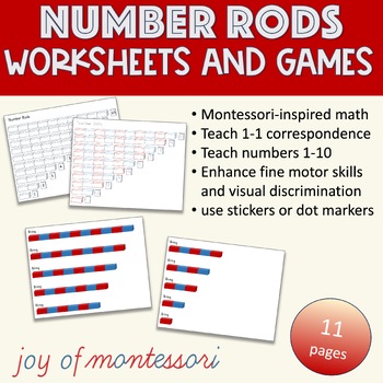 Preview of Number Rods Montessori