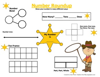 Preview of Number Roundup Mat: Representing Numbers