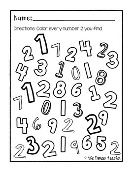 Number Search {1-9} by Kids and Coffee | TPT