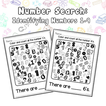 Preview of Rigorous Number Search: Identifying Numbers 1-9  (Number Search Worksheets)