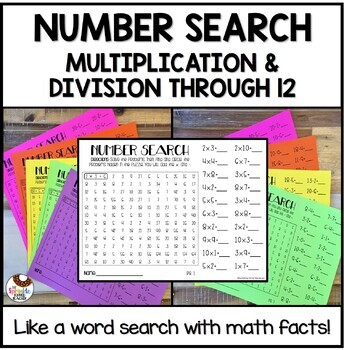 Preview of Multiplication and Division Math Facts Fluency - Number Search Games
