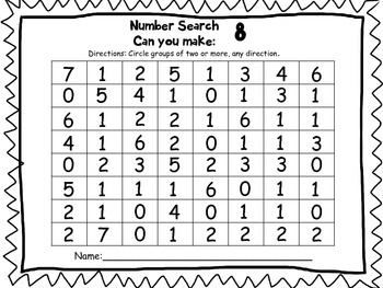 number search puzzles by wild about k and first kidz tpt