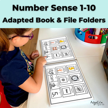 Preview of Number Sense 1-10 Adapted Books, File Folders, Posters Digital and Printable