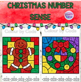 Number Sense 1 to 5 NO PREP Christmas Colour by Code Worksheets