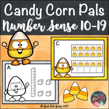 Preview of Number Sense Activity Candy Corn Pals Teen Numbers 10-19
