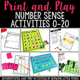 Number Sense Games and Centers to 20 bundle