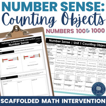 Preview of Number Sense Activities for Second Grade Intervention Counting Objects 100-1000