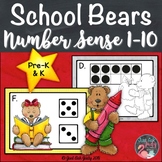 Number Sense Activity 1-10 School Bears