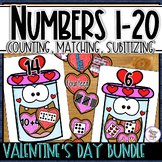 Number Sense - numbers 1 -20 - Feed The Valentine Cookie J