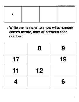 Number Sense Assessment by ARTabc | TPT