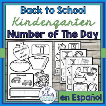 Preview of Number Sense Back to School Kindergarten Number of the Day en Espanol