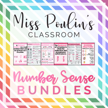 Preview of Number Sense Bundle: Anchor Charts, Guided Notes, Objectives, and Word Wall