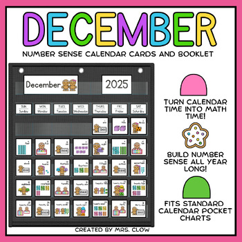 Preview of Calendar Cards | December | Number Sense | Morning Work | Math 