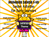 Number Sense Center Activities 1-10 SUMMER EDITION