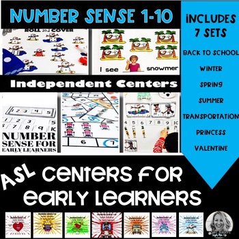 Preview of Number Sense  Center Activities for numbers 1-10 ASL BUNDLE