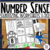 Number Sense Cut and Paste Worksheets for numbers 1-20 - R