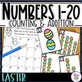 Counting to 10 & 20 with Addition task cards - EASTER - Co