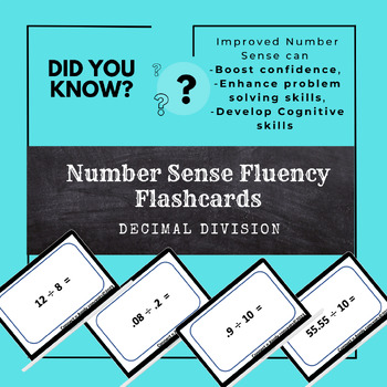 Preview of Number Sense Fluency Flashcards-Decimal Division - Gamify your math class!!