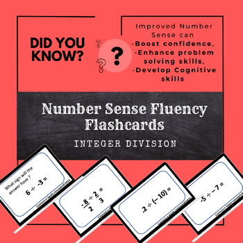 Preview of Number Sense Fluency Flashcards-Integer Division- Gamify your math class!!