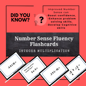Preview of Number Sense Fluency Flashcards-Integer Multiplication- Gamify your math class!!