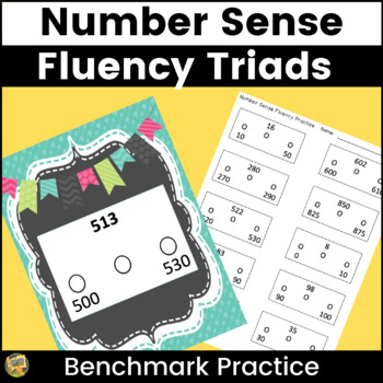 Preview of Number Sense Fluency Triads - Math Test Prep - Number Comparisons