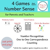 Number Sense Games for parents and teachers- Pre K and K-4